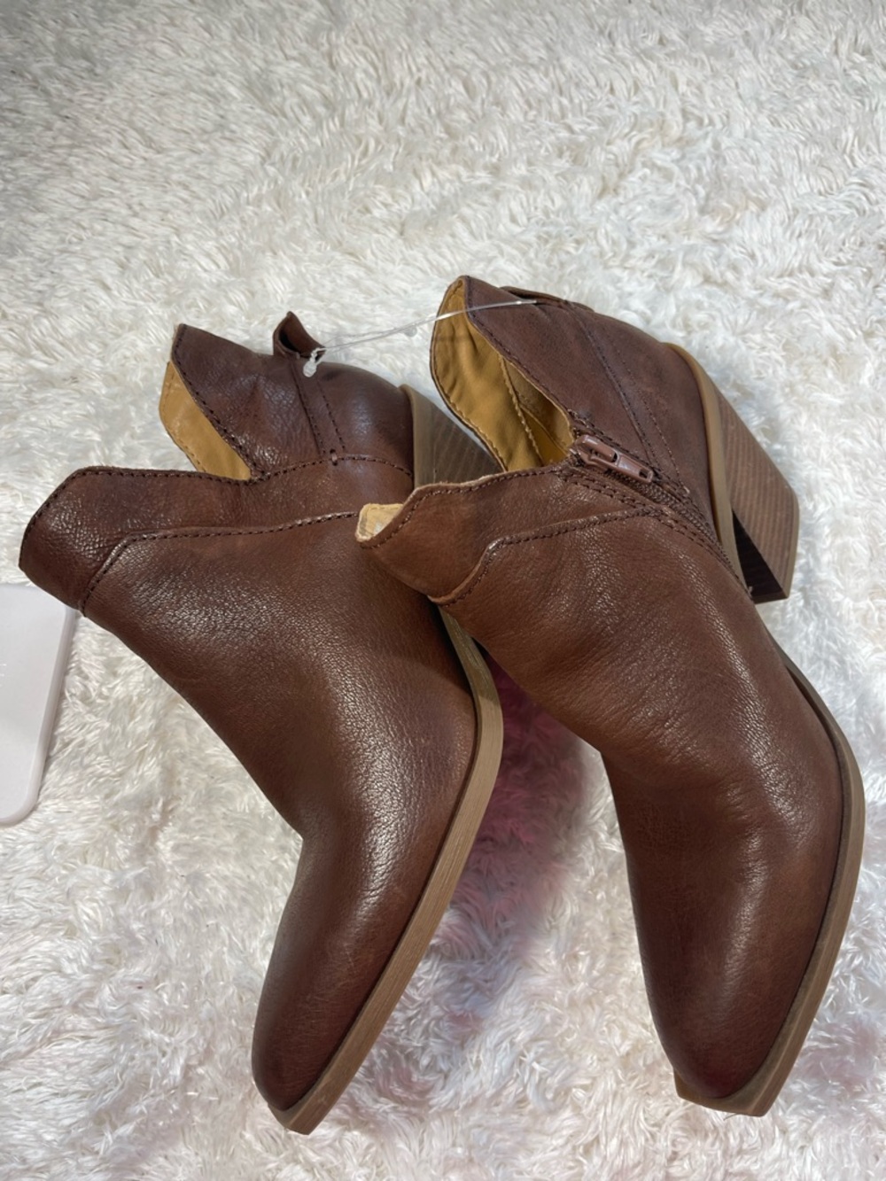 Crown Vintage Brown Side-Zip Ankle Booties